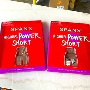 SPANX higher power short lot of 2 Sz M cafe au lait NEW